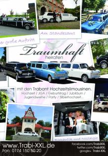 Ihre unvergessliche Traumhochzeit in einem der Trabi-XXL Stretchtrabanten