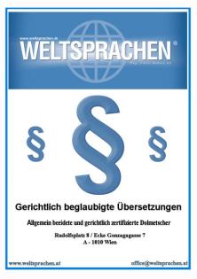 Beglaubigte Übersetzungen - ALLE SPRACHEN - WELTSPRACHEN
